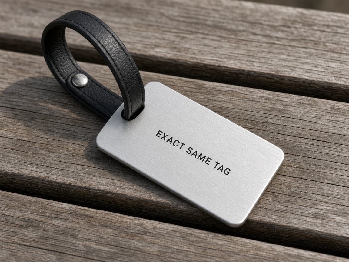 Custom Engraved Golf Bag Tags design concept, reverse side