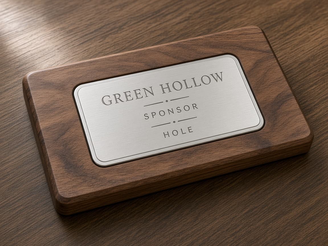 Golf Tournament Sponsor Plaque design concept, reverse side