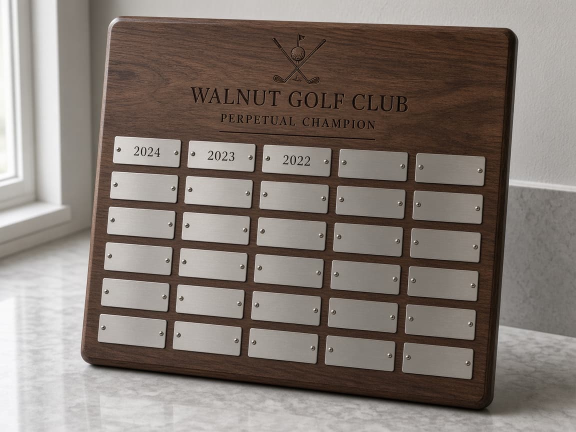 Perpetual Golf Championship Plaque design concept, reverse side