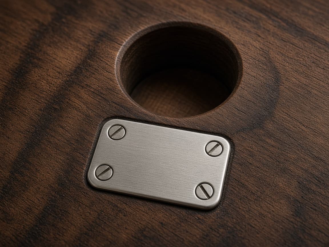 Perpetual Golf Championship Plaque design concept, close-up of the walnut with gold or silver plates