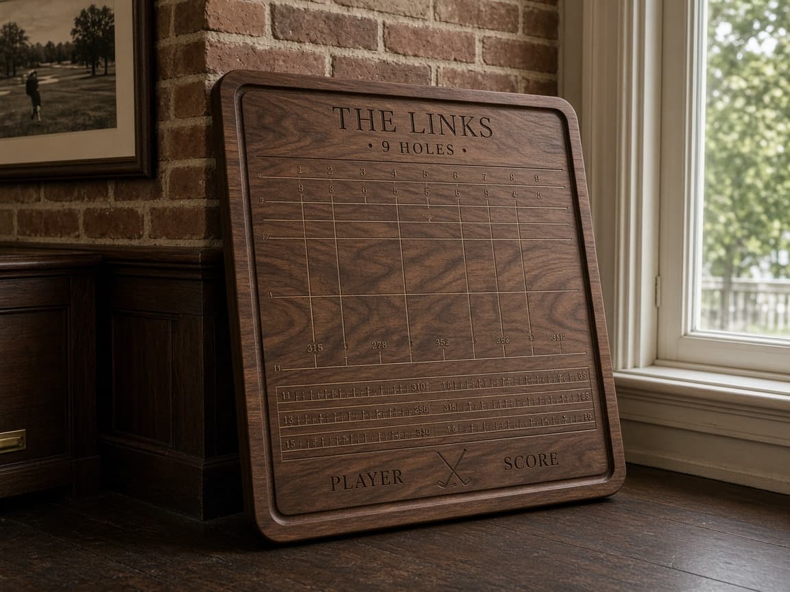 Perpetual Golf Championship Plaque design concept in a presentation setting