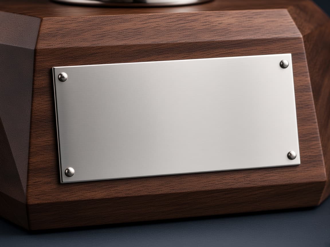 Club Championship Trophy design concept, blank plate straight on