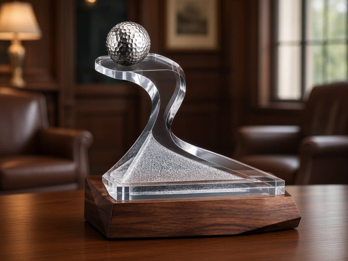 Club Championship Trophy design concept in a presentation setting